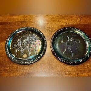 Spirit of '76 & Liberty Bell Indiana Glass Carnival Glass Plates